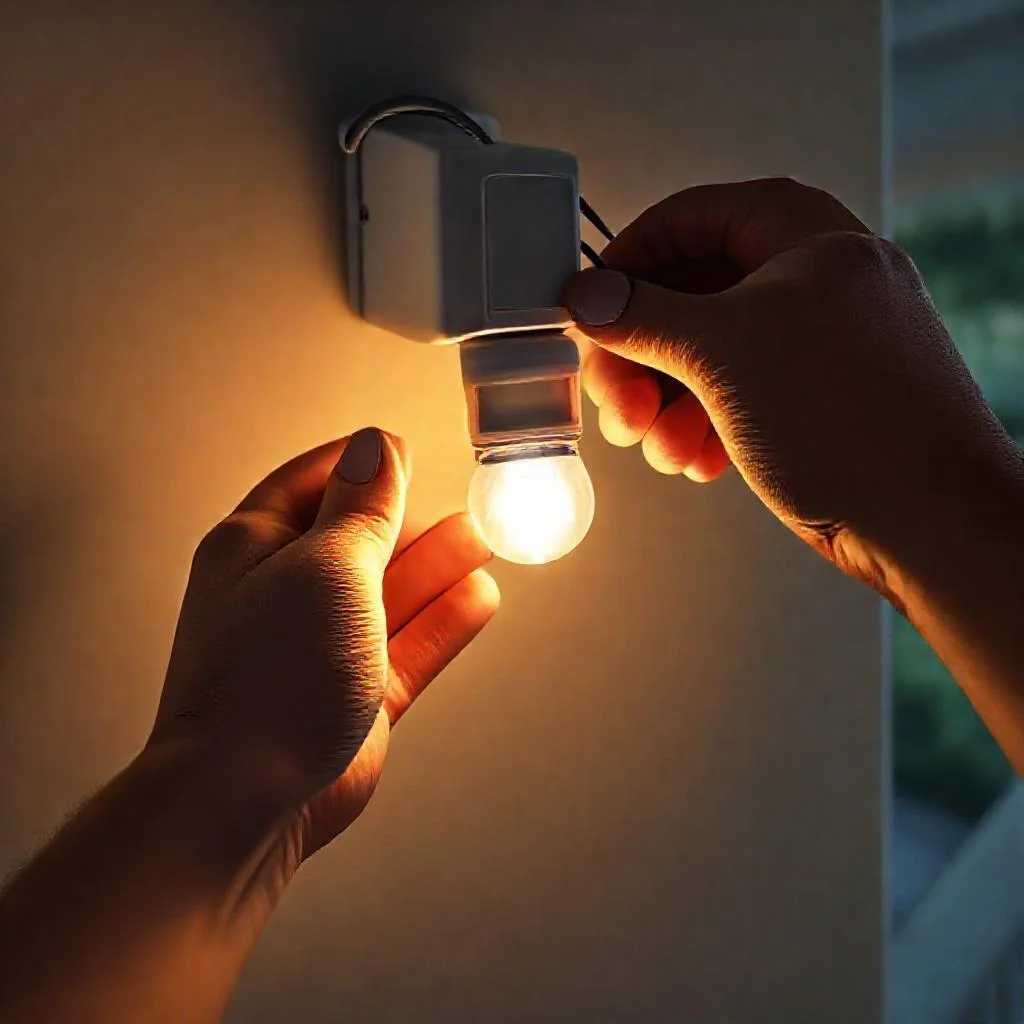 Иллюстрация к статье: как подключить датчик движения для включения света на лестнице или крыльце